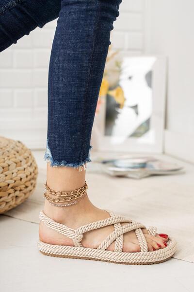 Çaçaroz Ayakkabı Large Size Rope Sandals