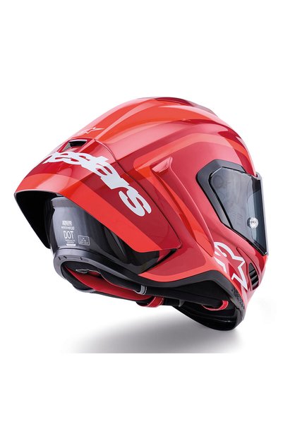 Alpinestars Supertech R10 Carbon Arius Spor Motosiklet Kaskı Siyah Beyaz Kırmızı