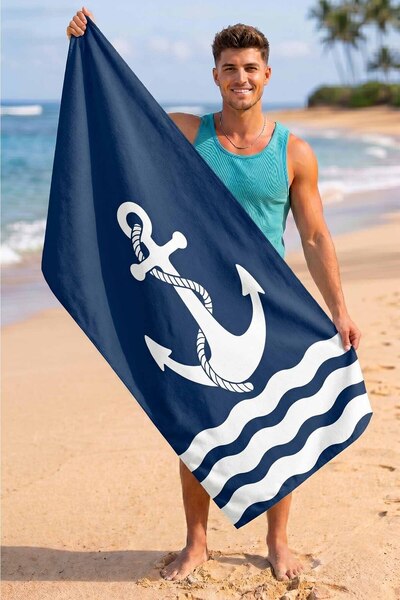 VEVİEN HOME Πετσέτα θαλάσσης Anchor Digital Printed 75x150 cm