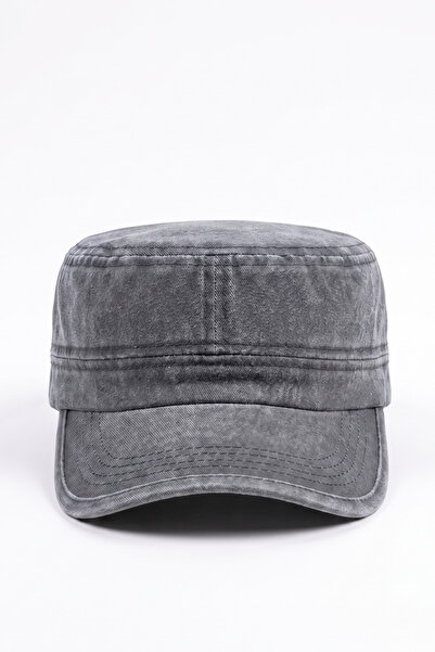 Mollycrush Washable Military Hat |   Gray Unisex Castro Kep Kasket 100% Cotton