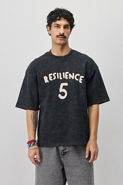 VAMOSCLO Oversize Printed T-Shirt Black