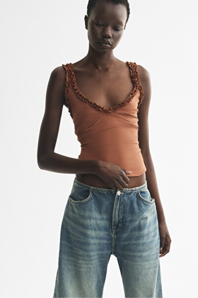 H&M Fırfırlı Jarse Üst