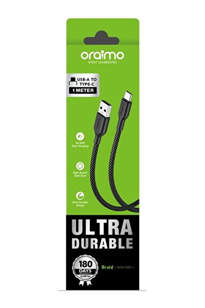 oraimo Braid USB-A to Type-C 2.4A Fast Charging