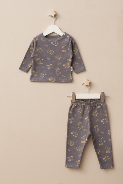 LOGO AKSESUAR Baby 100% Cotton Interlock 2-Piece Top and Bottom Pajama Set