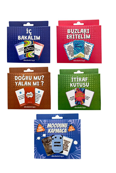 ÖZ OFİS Moodunu Bul 5'li Set Toplam 280 Kart Eğlence Yılbaşı Parti Dedektif S...