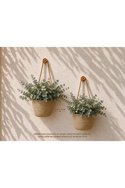 ÖRGÜM Coș decorativ, set de 2 mini organizatoare pentru ghivece cu flori 12x1...