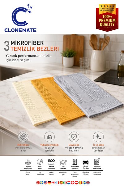 CLONEMATE Mikrofiber Bez 3lü Orijinal Bez
