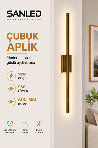 ŞANLED Decorative 12W Indoor Vintage Case Daylight 80 cm Wall Sconce Electric...