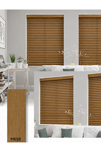 Y&S YS PERDE TASARIM Wooden Blinds %100 Doğal Ahşap Jaluzi Perde 50mm,Alüminy...