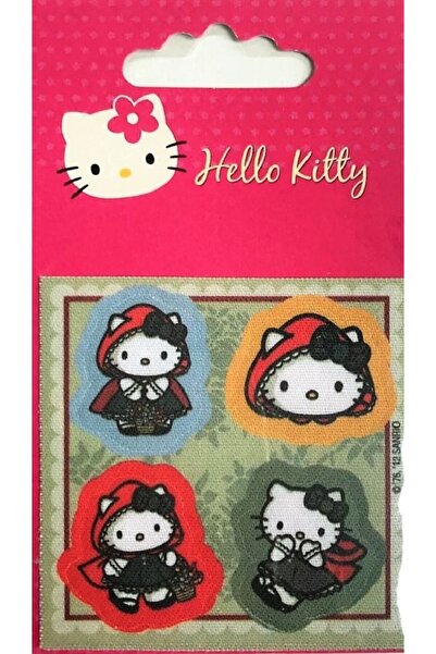 Hello Kitty Ütü Ile Yapışan Dokuma Arma - Patch - Yama 4 Lü Set Yeşil (orjina...