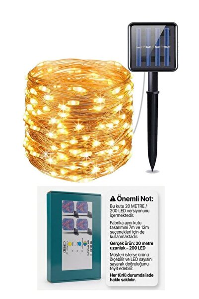 Sezy 20 Metre 200 Led Solar Enerjili Günışığı Led Işık Aydınlatma