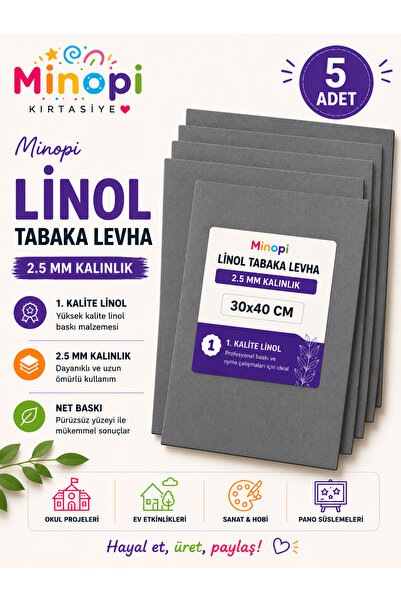 Minopi (5 Pieces) Linoleum Sheet 2.5 mm A3 - 30X40 Size 1St Choice Quality Li...