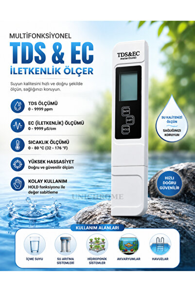 Unichrome Bnj Multifonksiyonel Tds Iletkenlik Ölçer Ec Metre