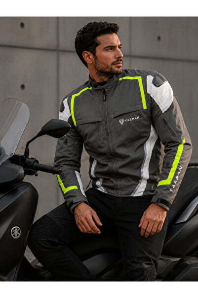 TAIPAN SPORTS Motorcu Montu Omuz Dirsek Ve Sırt Korumalı Rüzgar Geçirmez Suya...