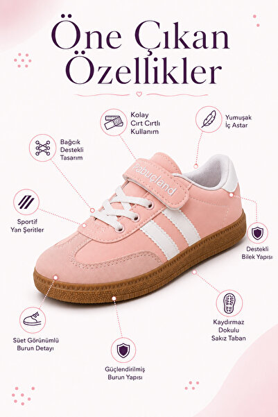 Pabuçland Pantofi sport retro unisex pentru fete și băieți, cu velcro, talpă ușoară, pantofi sport casual