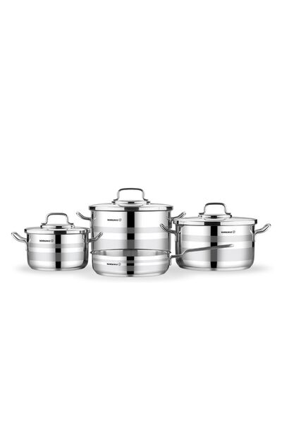 KORKMAZ Astron 7 Pieces Stainless Steel Cookware Set