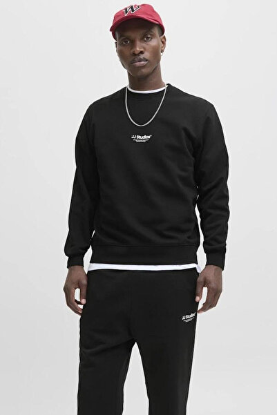 Jack & Jones Erkek Basic Sweat Crew Neck Bisiklet Yaka Siyah Sweatshirt-12278791