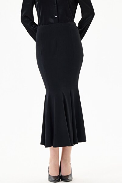 trikobis Evaze Detailed Long Skirt