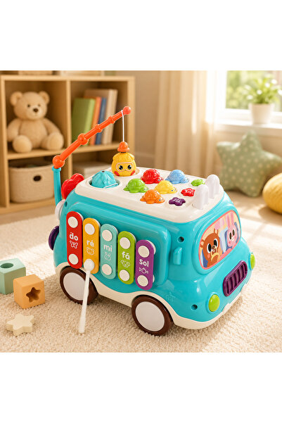 Salamandra Kids Jucărie interactivă educativă 6 în 1, autobuz muzical pentru ...