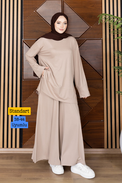 Mogi Butik Women's Modal Cupra Fabric Oversize Tunic Wide Leg Pants Hijab Sui...