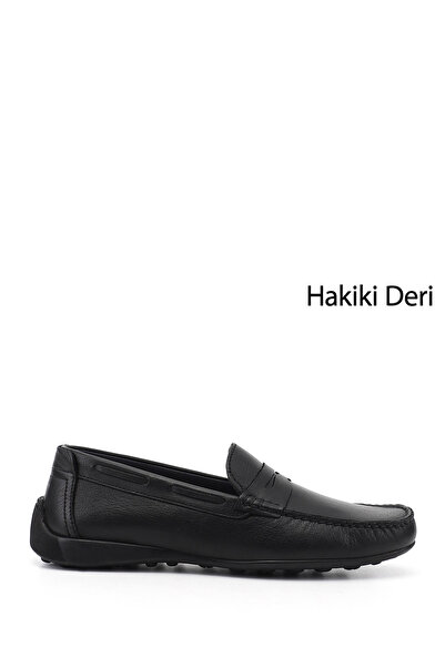 GÖNDERİ(R) Erkek Siyah Rok Hakiki Deri Loafer Ayakkabı