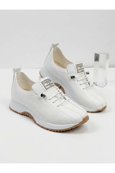 Nubbock Kadın Beyaz Fashion Delikli Ortopedik Rahat Spor Ayakkabı NK4174