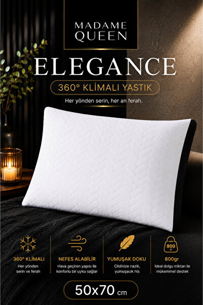 MADAME QUEEN Elegance Klimalı Yastık – 360° Hava Kanallı 800gr
