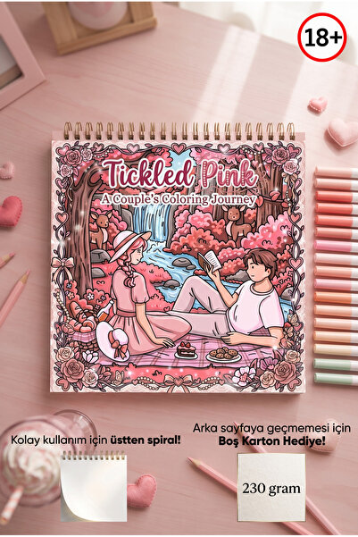 M&H Coloring Tickled Pink - 21x21 cm Boyama Kitabı, Yetişkinler için