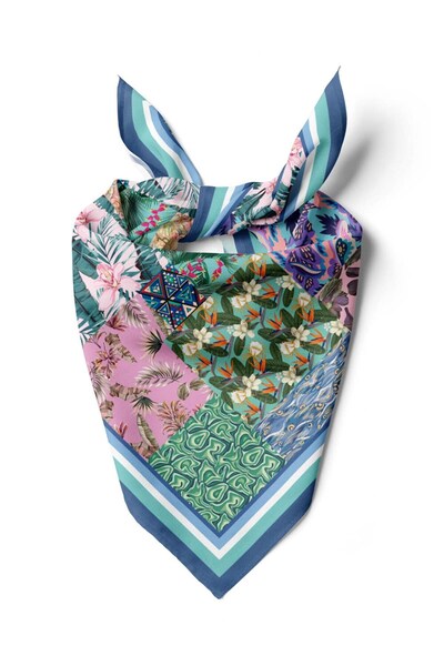 Modabutik Violla TROPIC PATCHWORK TASARIMLI BANDANA DG12019