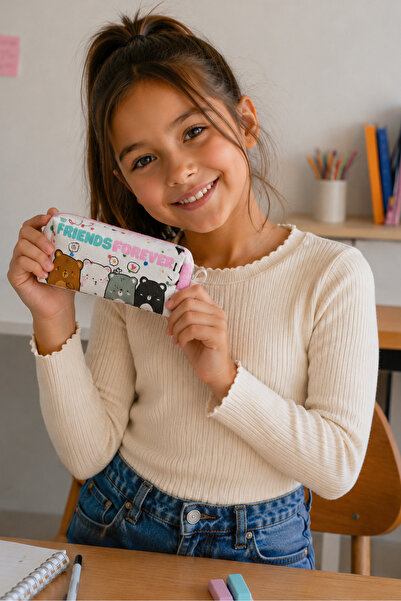 United Fabrics Children's Pencil Case - Friends Printed Patterned Faux Leathe...