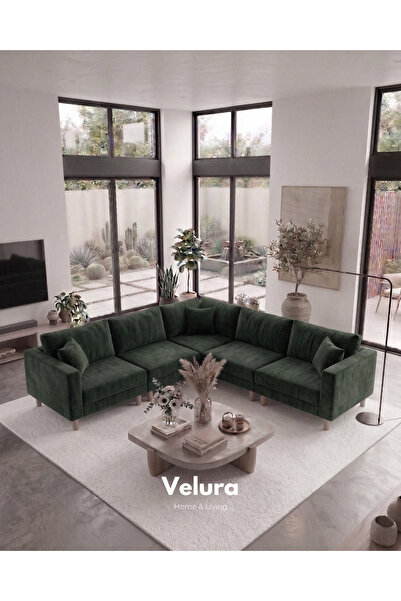 Velura Home & Living Armin Akıllı 5 Modül Köşe Koltuk Takımı & Modüler Yatakl...