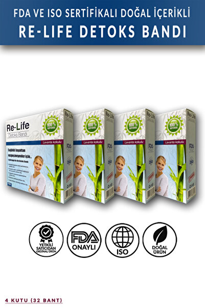 Relife Detoks Ayak Bandı 4 Kutu (32 BANT) Fda Onaylı Detox Bant