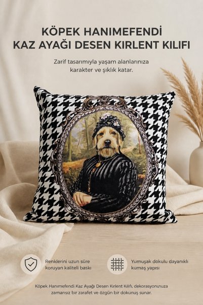 KIRLENT EV Dog Lady Goose Foot Pattern Cushion Cover
