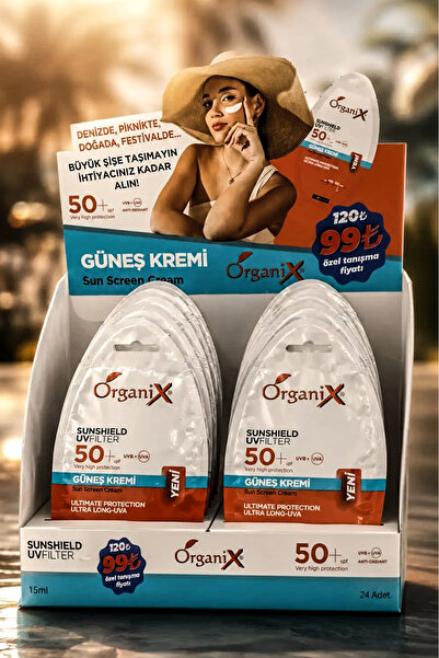 Organix Sunshield Spf 50+ Sunscreen Cream 15 ml - Box of 24
