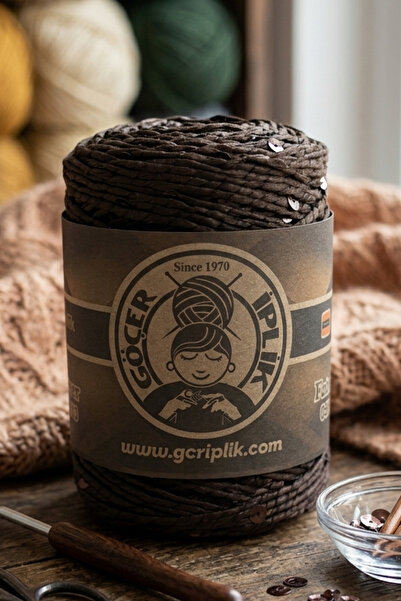 Göçer İplik Since Sequin Raffia 6mm Premium Sequins 200 Meters Yarn Raffia Ya...