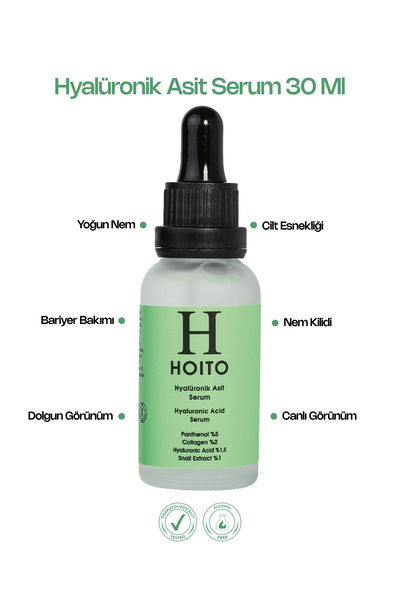 Hoito Hyalüronik Asit Serum (30ml) - Yoğun Nemlendirici Yaşlanma Karşıtı Dolgunlaştırıcı Cilt Bakım Serumu