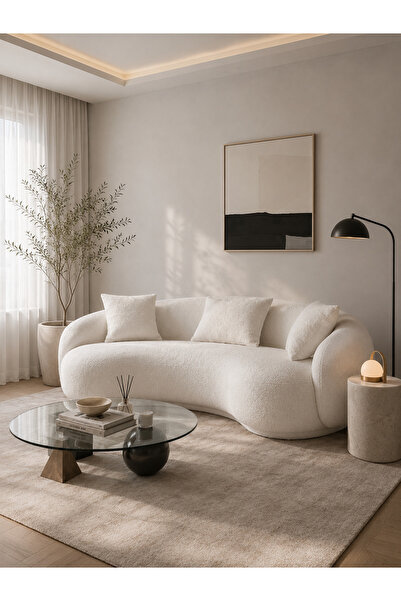 ERİZA Berlin Kanepe (Bukle 30) Kırık Beyaz