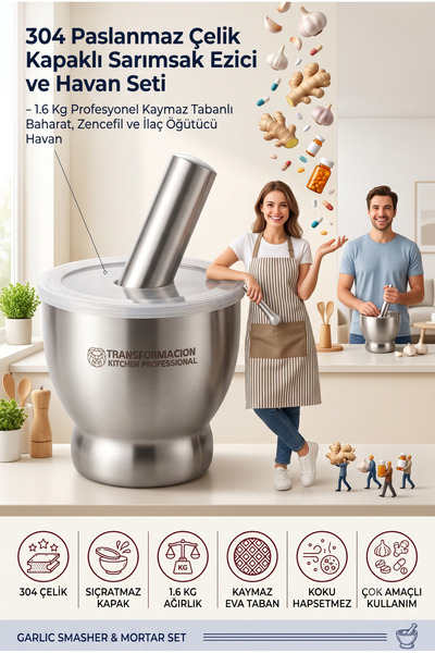 Transformacion 304 Stainless Steel Garlic Crusher - Spice Medicine 721519