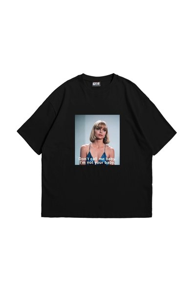 Tarzsokak I'm Not Your Baby Baskılı Oversize Unisex Beyaz