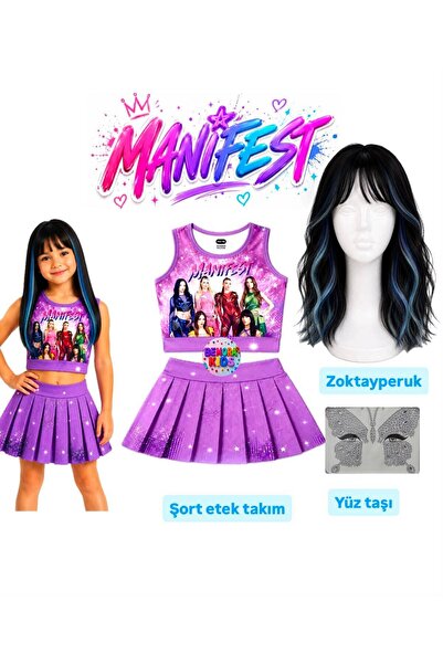 bemora kids Manifest Mor Skirt Blouse Bottom Top 2-Piece Set Shorts Skirt Gir...