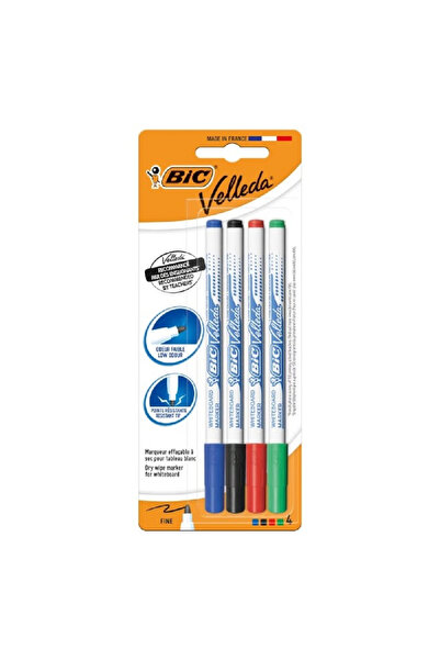 Bic Marker tabla Velleda, varf rotund, 1.5mm, set 4 culori