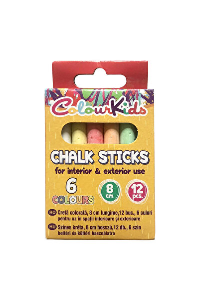 ColourKids Creta colorata Colour KIDS 12 bucati 6 culori 8cm