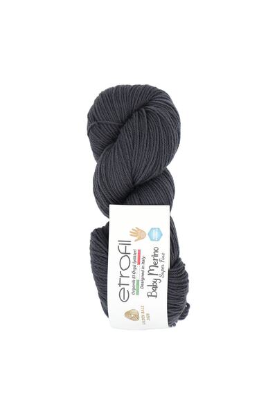 Etrofil Dječja merino vuna za pletenje, tamno siva, 100% organska superwash m...