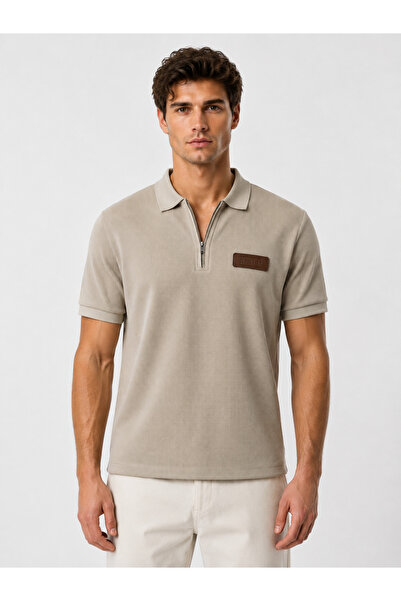 PROLET Fermuarlı Erkek Waffle Polo T-Shirt