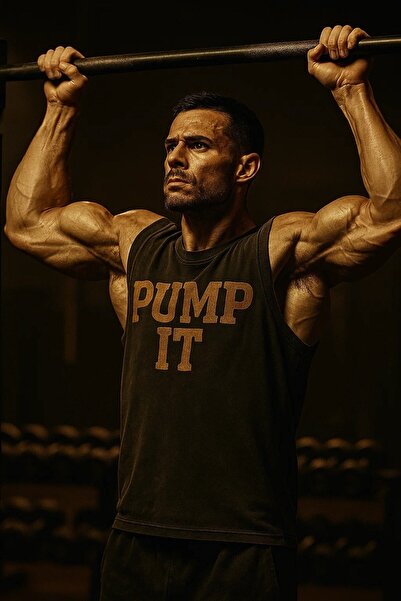 technomonkey Black Men's Cotton Training Athlete Tank Top Oversize Washable Pump It Printed Sleeveless T-Shirt