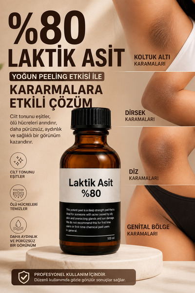 Puredermine %80 laktik Asit Bikini Bölgesi, Diz, Dirsek, Koltuk Altı, Sırt ve...