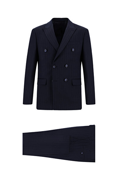 Kiğılı 7 Drop Super Slim Fit Extra Slim Fit Striped Double Breasted Suit