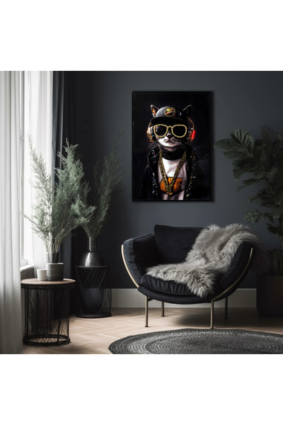 MallDeco Tablou Canvas Portret Urban, Finisaj Lucios, cu Decor Acrilic Reliefat