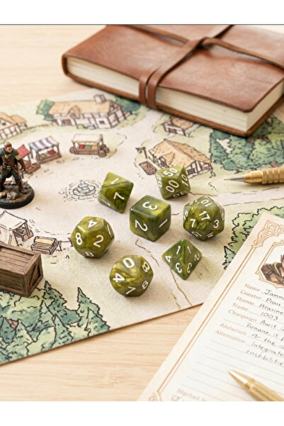 zerzembe DND EPOKSİ Frp Zar Seti 7li Set Dnd Zarı Dungeons And Dragons Masaüs...