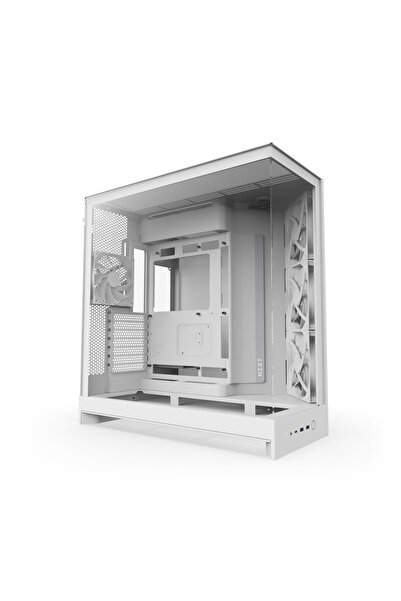 OEMS صندوق أبيض NZXT H9 Flow (2025) – غرفة مزدوجة – متوافق مع مشعاع 420 مم